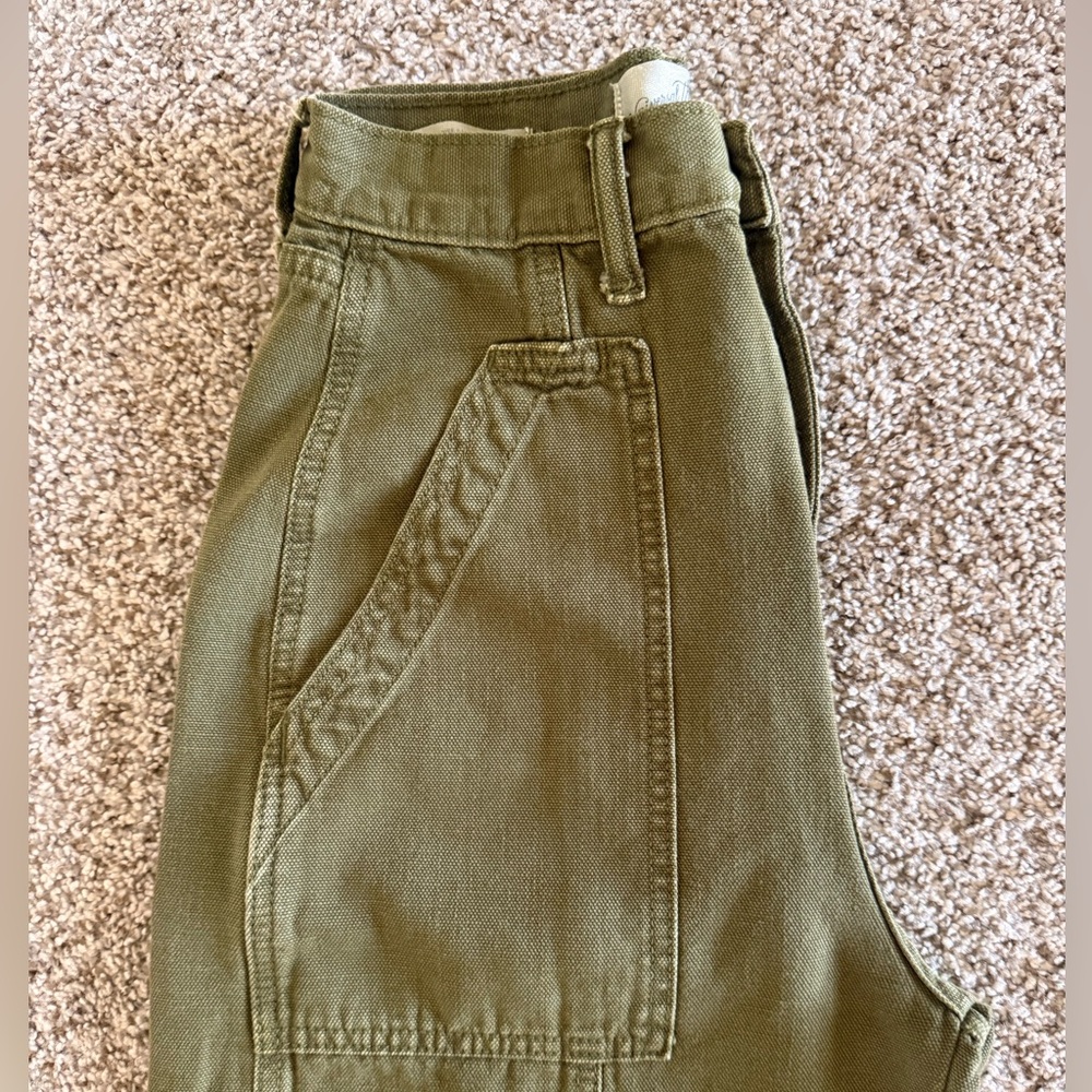 Universal Thread Olive Easy Barrel Utility Pants with Button Front - Picture 4 of 8